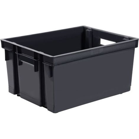 EDA – Bac de rangement 50l gris – Volume 50l – Idéal pour espaces de rangement – Matériau résistant aux chocs