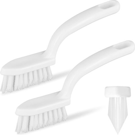 Set di 2 spazzole a V per la pulizia delle fughe delle piastrelle, pratiche e robuste. Spugna doccia con setole rigide, spazzola per fughe delle piastrelle della doccia, fughe delle porte, bagno, cuci