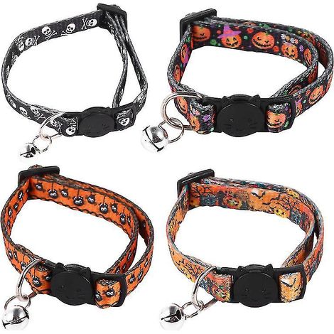 Lot de 4 colliers pour animaux de compagnie pour décorations d'Halloween (1/3)