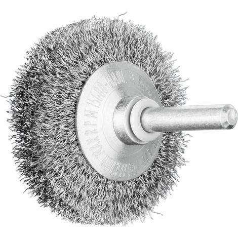 PFERD TOOLS Kegelbürste ungezopft KBU Ø50x10mm Schaft-Ø6 mm Stahl-Draht-Ø0,20 10 Stk