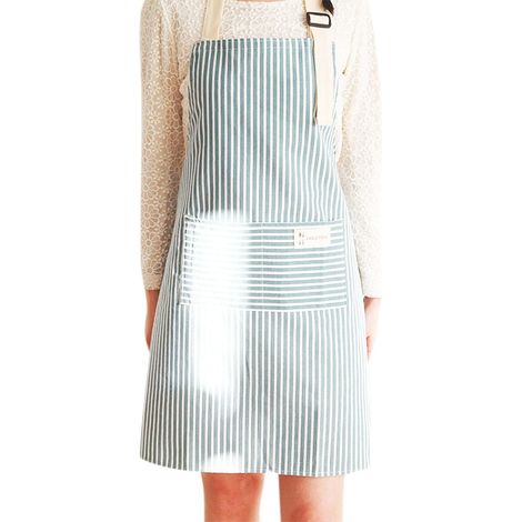 Delantales a rayas para hombres y mujeres, delantales tipo peto, delantales de cocina. (1/2)