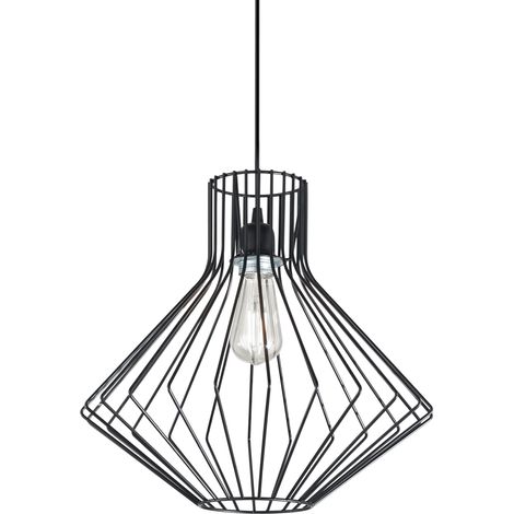 Ideal Lux Ampolla - Plafonnier à 1 lumière en fil noir, E27 (1/2)