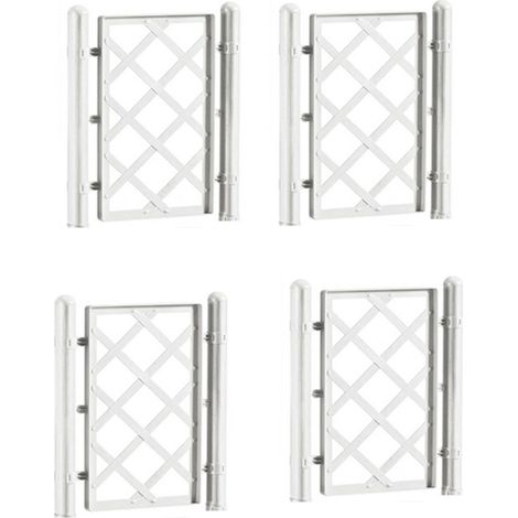Set da 4 Spalliera Bianca Modulare per Piante Rampicanti Grigliato in Plastica 43x52 cm con Giunti e Tappi Supporto Traliccio rete Divisorio Grigliato per Giardino e Balcone Made in Italy (1/5)