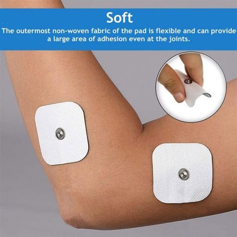 Électrodes, compatibles avec les appareils de stimulation électrique TENS et EMS équipés de connecteurs à bouton de 3,5 mm (12 pcs) (1/5)