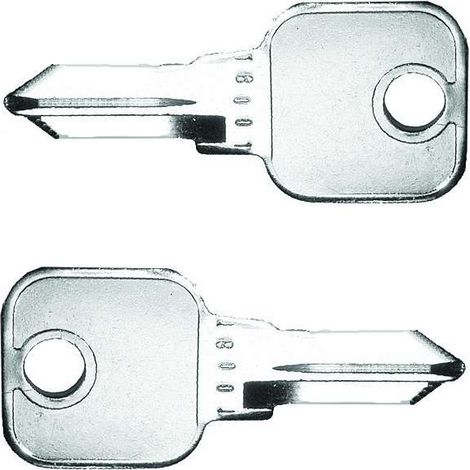 2x Clé plate en acier brut semi-finie LEHMANN pour série 18501 - 19000 profil B Ebauche Serrure Verrou Reproduction Porte Portail Boîte aux lettres Meuble Cylindre Noyau Fraisage