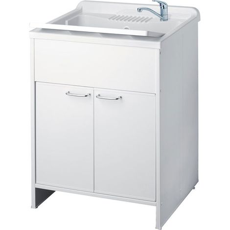 Kit mobile lavatoio in PVC antiacido, misure 60x60x85H