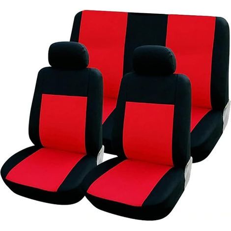 Set of 6 Universal Seat Covers, Elastic Synthetic Fabric, Airbag Compatible, Front and Rear Protection (1/5)