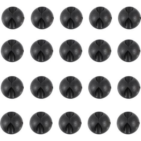 20 Clips de Cordon Auto-adhésifs en Caoutchouc pour Organiser Câbles USB et Fils Électriques, Gestion des Câbles à Domicile Mur, Lot de 20 Pièces Noirs (1/5)