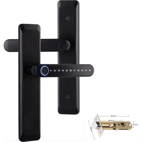 Serrure de porte intelligente Serrure électronique numérique Tuya serrures d'empreintes digitales biométriques intelligentes serrure de porte d'entrée sans clé for maison bureau à domicile ( Color : T (1/5)