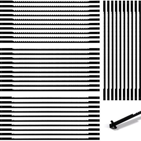 40 Pièces Lames de Scie à Chantourner,10/15/18/24 dents Accessoires de Scie a Chantourner Acier,Lames de Scie en Acier Carbone pour Bois,Plastique,Mousse,Métaux mous (1/4)
