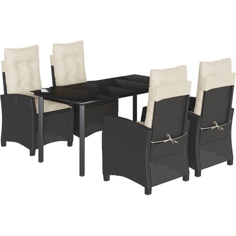 Maison Exclusive - Set de muebles jardín 5 pzas con cojines ratán (1/5)