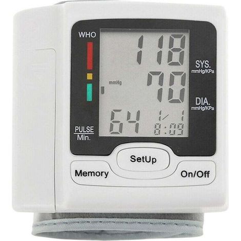 Vente chaude-Tensiomètre automatique au poignet sphygmomanomètre LCD affichage numérique usage domestique médical pour mesurer le pouls,de (1/4)