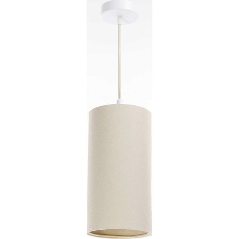 Suspension bohème en lin naturel effet rotin ambiance chaleureuse - Ø 15 cm - H20 cm (1/5)