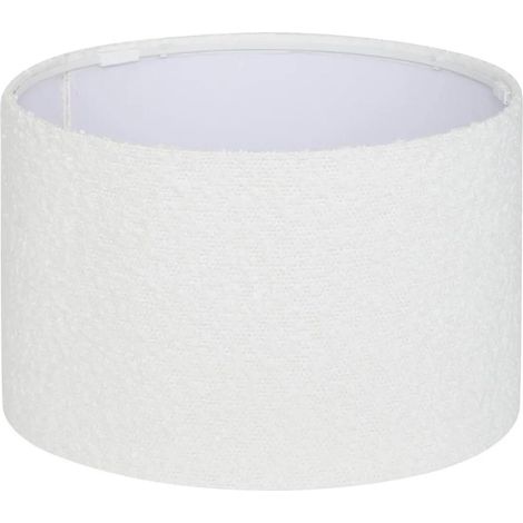 Abat-Jour en Tissu Bouclette "Beline" 30cm Blanc (1/5)