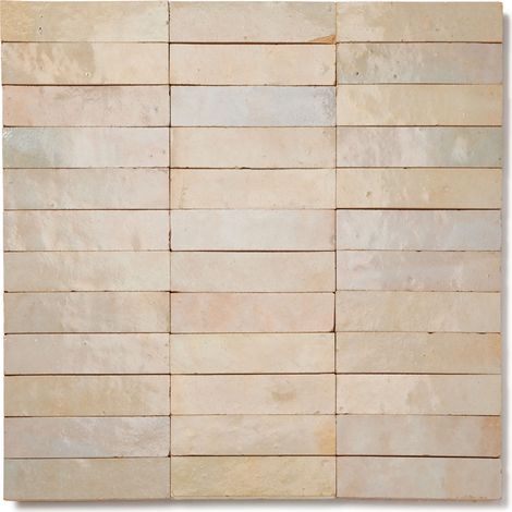 Zellige véritable Carrelage Artisanal - 2,5x10 cm - Gris Beige (vendu par plaque de 0,09 m² - 30x30 cm) (1/4)