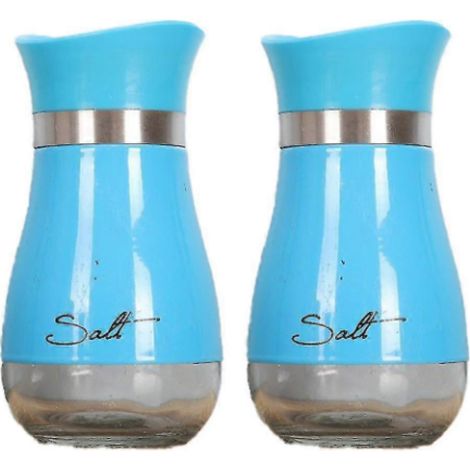 2 Distributeurs de sel et poivre, acier inoxydable, fond en verre, cuisine moderne, restaurant (1/5)