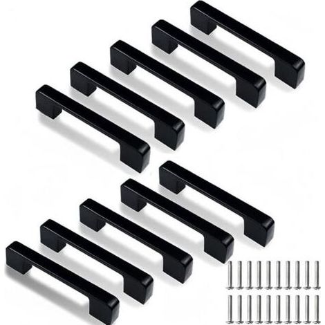 10er-Pack Schrank- und Küchenschrankgriffe mit Schrauben, 96mm Schwarze Schubladengriffe (96mm Lochabstand) (1/5)