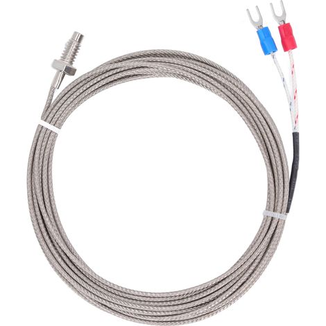 BERM K Type Screw Thermocouple Temperature Sensor Detector Gauge M6 Screw Thread 2 Wire Probe 4meter