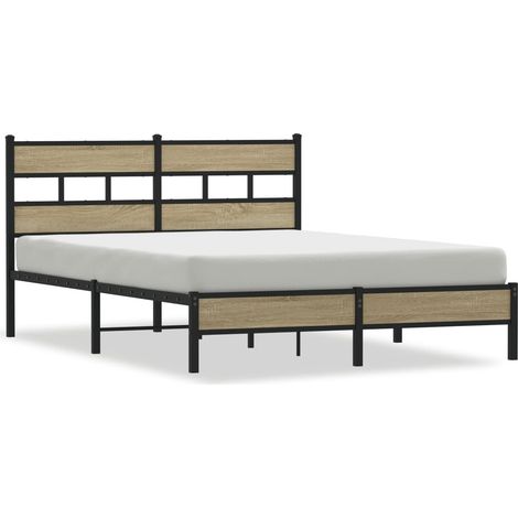 Lit double,Lit adulte,Cadre de lit sans matelas chêne sonoma 150x200 cm CFW7157942 (1/5)