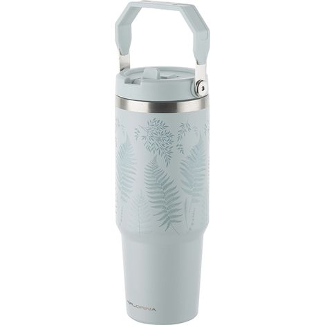 Mug isotherme en acier inoxydable MUKI 890 ml, motif feuilles