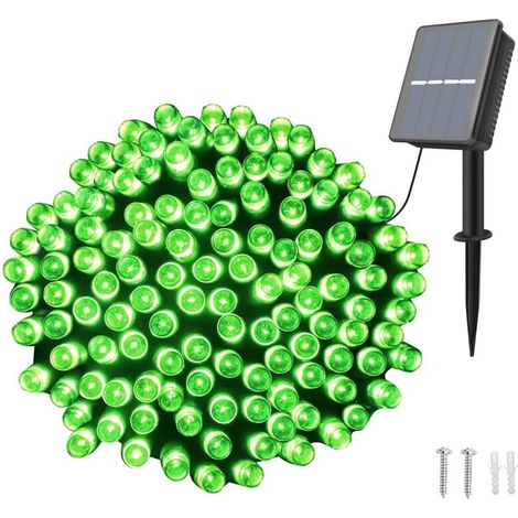 Guirlande Lumineuse Solaire, Dalugo 22M 200 LED Lampes Solaires Jardin Extérieur Étanche 8 Modes Guirlandes Lumineuses Solaires Pour Arbre De Noël, Cour, Patio, Maison, Mariage, Fête (Vert) (1/5)