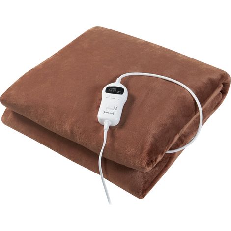 Couverture chauffante électrique 120 watts chambre 200 x 150 cm marron