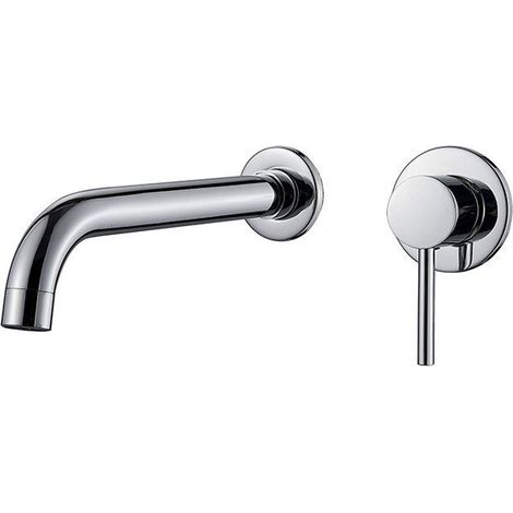 Mitigeur lavabo mural à encastrer Silla, robinet salle de bain moderne en laiton, design élégant, Chromé (1/3)