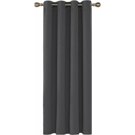 Rideaux Occultants Isolant Thermique Anti Froid, 140x245 CM (Largeur x Hauteur), Rideaux pour Salon et Chambre, Design Moderne à Oeillets, Gris Foncé, 1Pièces (1/5)