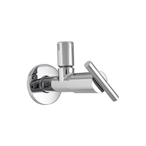 Vanne d'angle design sparta, 1/2’’ chromé, avec raccord de serrage+rosace