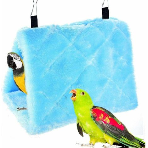Nido invernale caldo per uccelli, ideale per pappagalli, parrocchetti, calopsitte, amazzoni, cacatua, canarini, inseparabili e fringuelli (blu). (1/3)