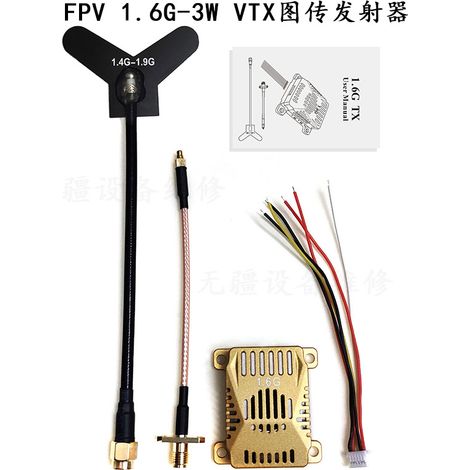 1,6-GHz-FPV-Drohnen-Bildsender – 3-W-Videosender, 16-Kanal-FPV-Drohnen-Simulator