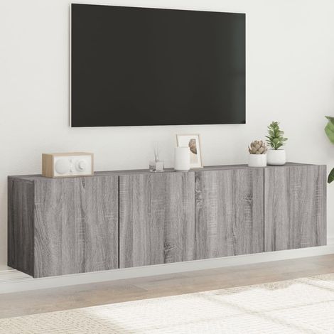 vidaXL 2 Piece Wall-mounted  TV Cabinet Set Grey Sonoma 80x30x41 cm