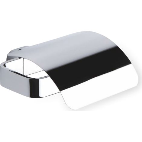Portarrollo cerrado para papel higiénico de pared de latón liso mod. Mida