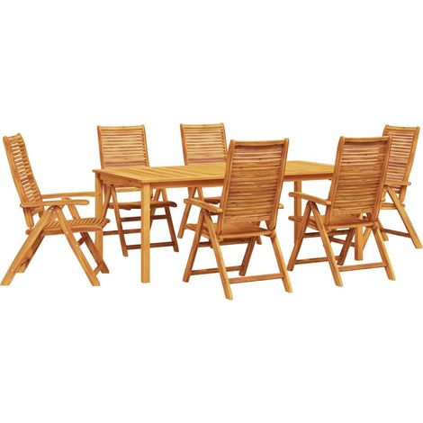 Maison Exclusive - Garten Essgruppe 7 pcs Braun Massivholz Akazie