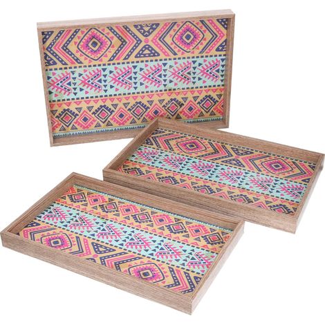 Bandeja rectangular madera naranja 1-3 cm45x30h4