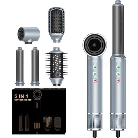 Haartrocknerbürste, 5-in-1-Haartrocknerbürsten-Set, Hochgeschwindigkeits-Heißluftstyler, für glattes Haar ohne Hitzeschäden. Haarstyling-Tools.