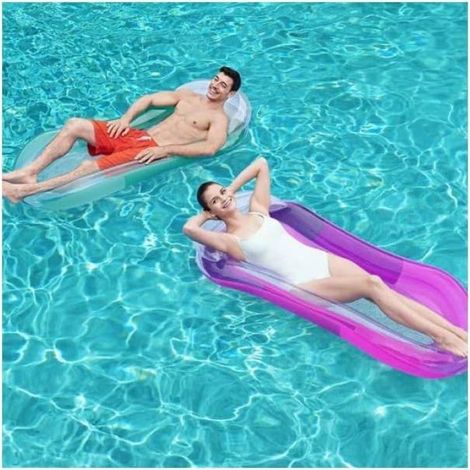 1 Luft-Hängemattenmatratze, 160 x 84 cm, Vinyl, aufblasbare Kopfstütze, Strand/Pool (1/3)