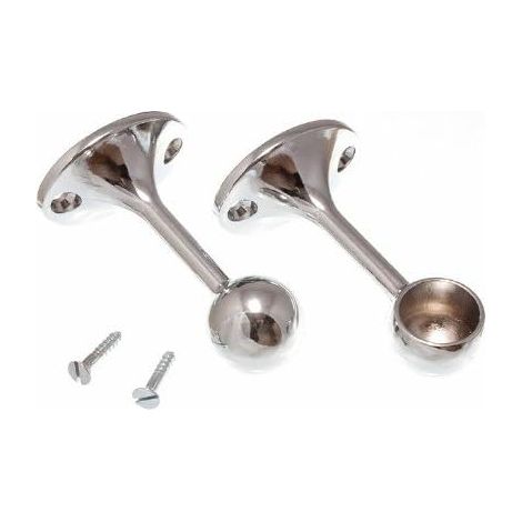 6 supports de barre de support pour barre de serviette 19 mm plaqué chrome CP (1/2)