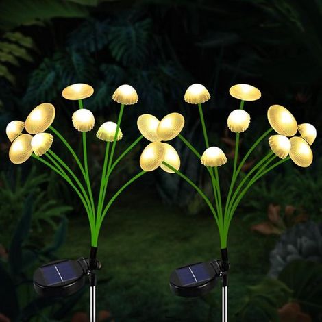 Guirnalda de luces LED solares impermeables con forma de seta y medusa - decoración de jardín con movimiento (1/2)