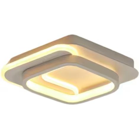 AUTRUCKER Plafonnier LED moderne, plafonnier acrylique, applique murale pour hall d'entrée, carré, blanc, trois niveaux de gradation (1/5)
