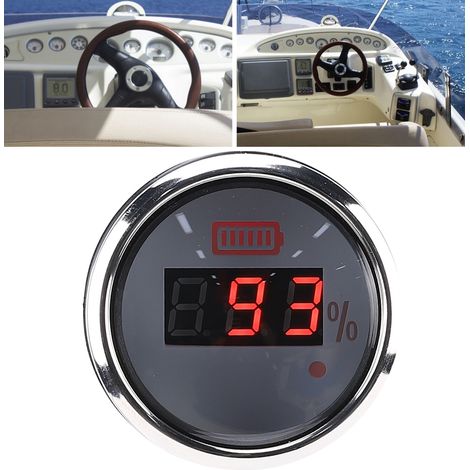 Manomètre numérique étanche et antibuée 52 mm (2 pouces) 12 V avec alarme intelligente pour navires, véhicules électriques et bateaux (cadran blanc) (1/5)