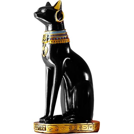Bijoux de chat égyptien, décoration de statue en résine exotique, ancienne déesse égyptienne, convient pour la maison, le bureau, le bureau, le restaurant, l'hôtel, la voiture, la décoration de fête, (1/5)