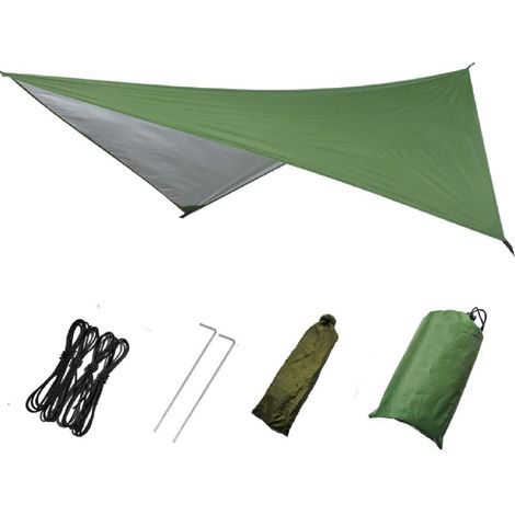 Camping bache pluie mouche, tente imperméable empreinte abri auvent parasol tissu pique-nique tapis (1/5)