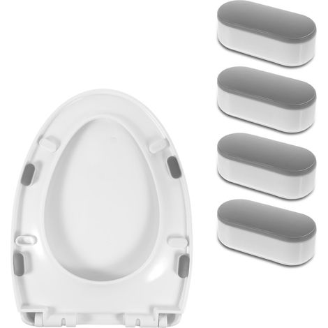 Lot de 4 butoirs de siège WC silencieux - Adhésif fort universel - Réduction bruit - Compatible bidet - Installation facile (1/5)