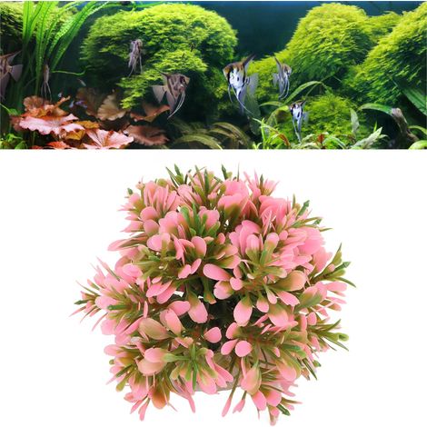 Boules de Plantes Aquatiques Artificielles pour Aquarium Décoration en Rose - AUTRES (1/5)