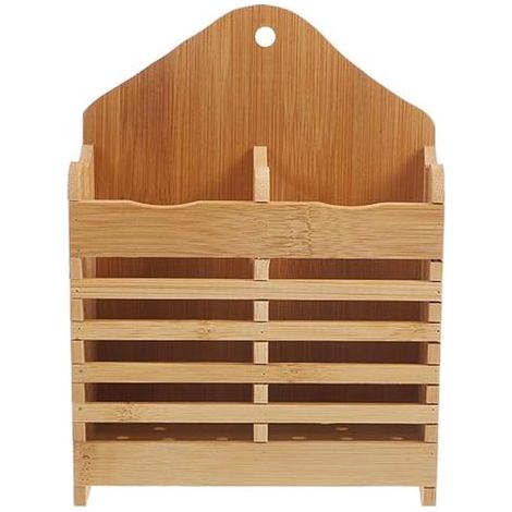 Organisateur pour vaisselle et fournitures - Organisateur pour plus d'espace de rangement - Étagère de rangement de cuisine - Rangement de Services de table - 14720cm - Couleur bois - Bamboe (1/5)