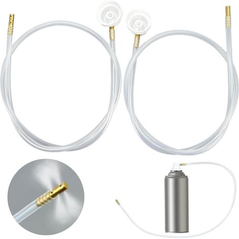 2 Pcs Buse aérosol avec 60 cm de tuyau d'extension à 360 degrés, extension pour bombe aérosol, buse aérosol blanche,extension pour bombe aérosol et outils de peinture au pistolet à filetage extérieur (1/5)