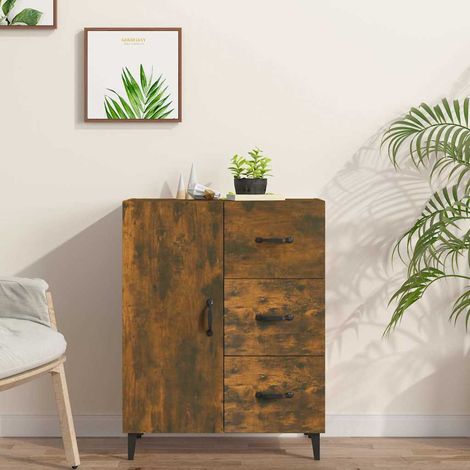 vidaXL Sideboard Smoked Oak 69,5x34x90 cm Engineered Wood (1/5)