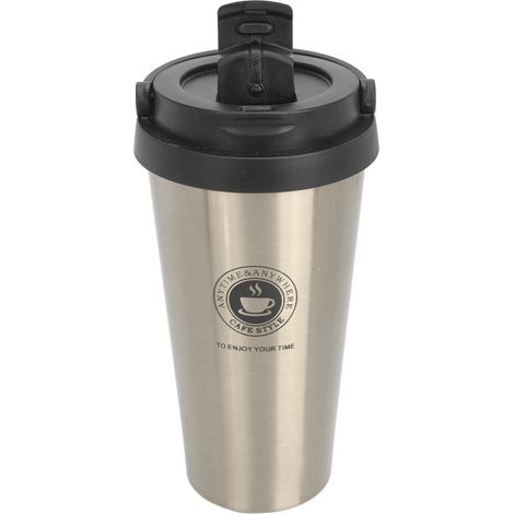 Mug isotherme de voyage en acier inoxydable avec couvercle, 500 ml, couleur or. (1/5)