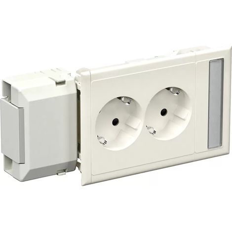 Schneider Electric Doppelsteckdose Thorsman, 250V 16A, PC/ABS, Weiß (1/2)
